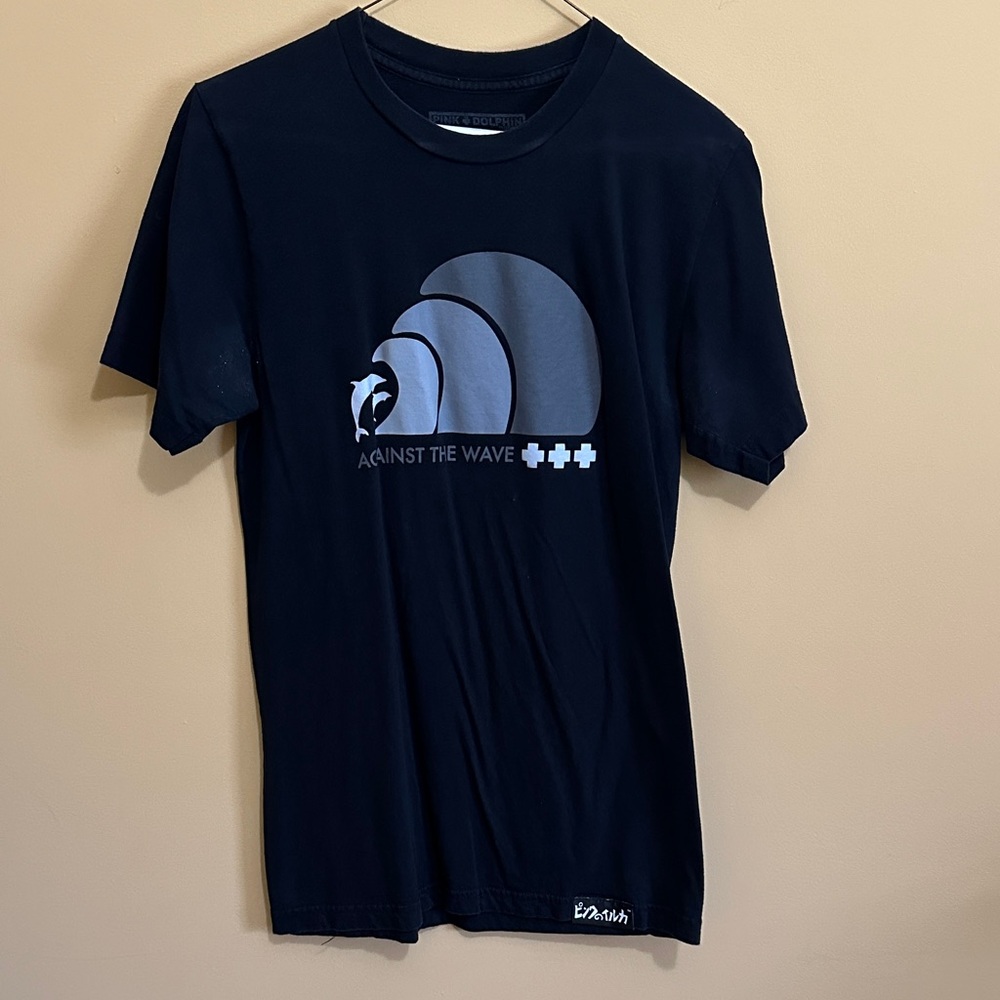 Pink Dolphin Navy Graphic Tee